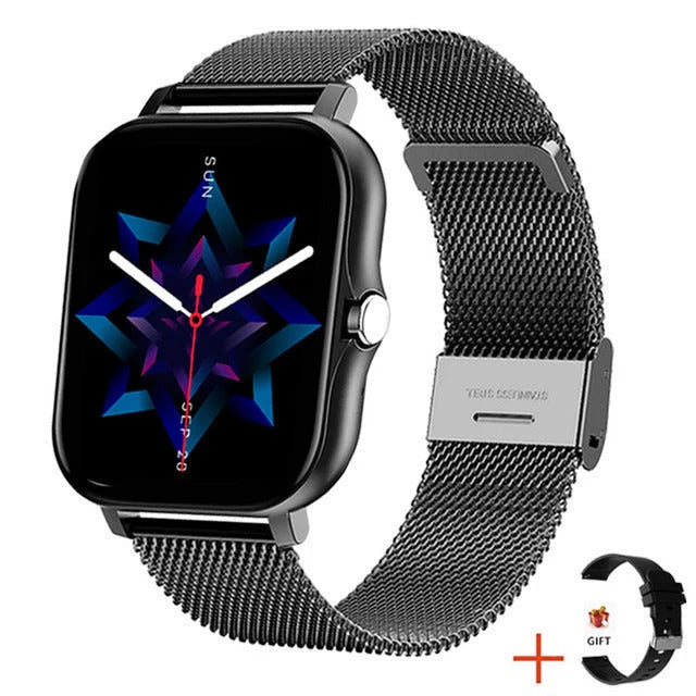 Men's smartwatch notification screen showing message and call alerts