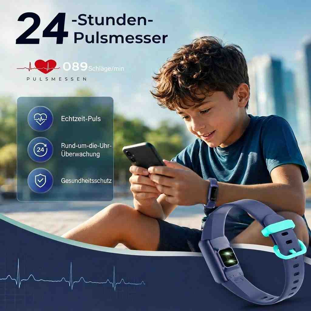Men's fitness tracker watch colour touchscreen interface displaying time and fitness data rings