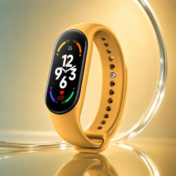Men's fitness tracker watch range in black blue red pink yellow with colour displays