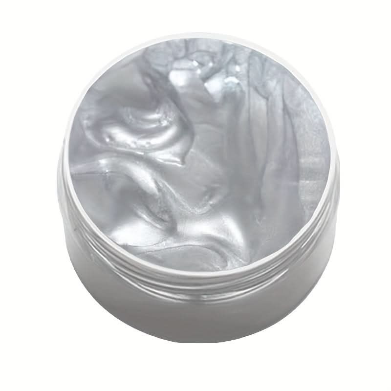 Leather repair paint jar contents showing thick creamy formula ready for application