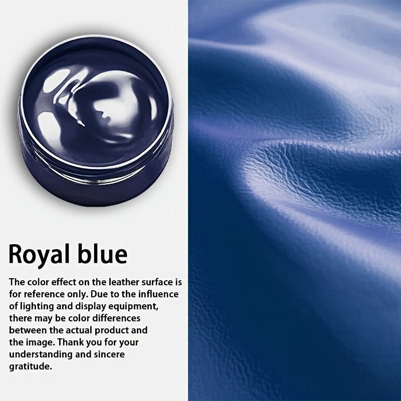 Range of neutral and dark leather repair paint colours arranged by shade intensity