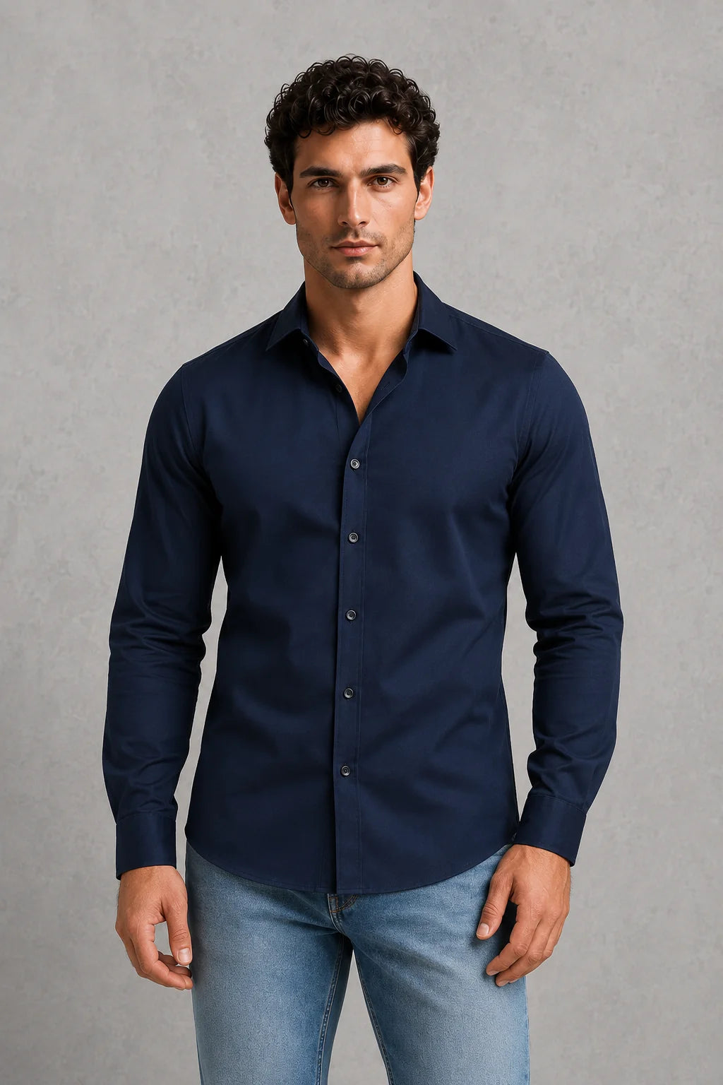 Wine red men's formal shirt with button detailing and chest pocket