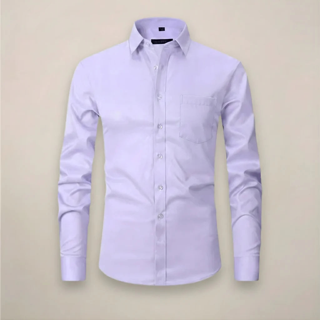 Men's formal shirt in white paired with denim jeans