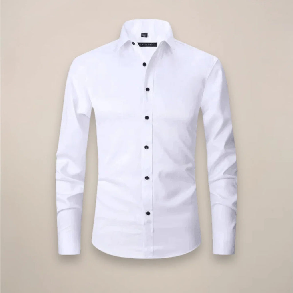 Purple men's formal shirt with slim fit and long sleeves