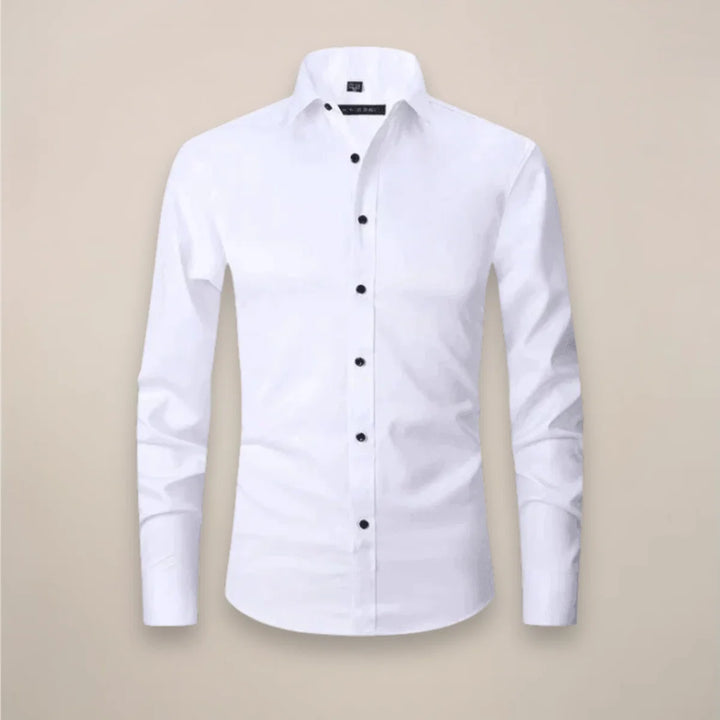 Purple men's formal shirt with slim fit and long sleeves