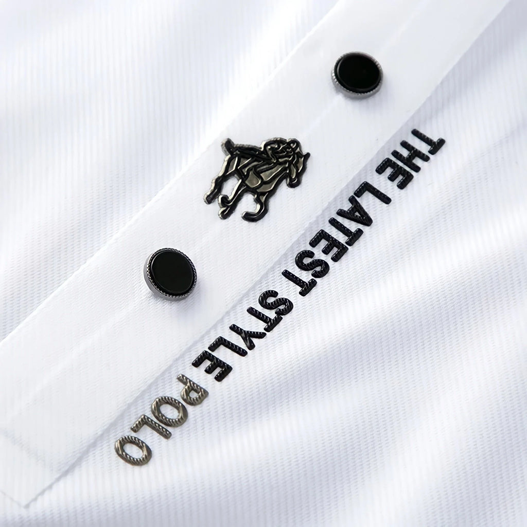 Casual men's polo shirt with classic collar and comfortable drape