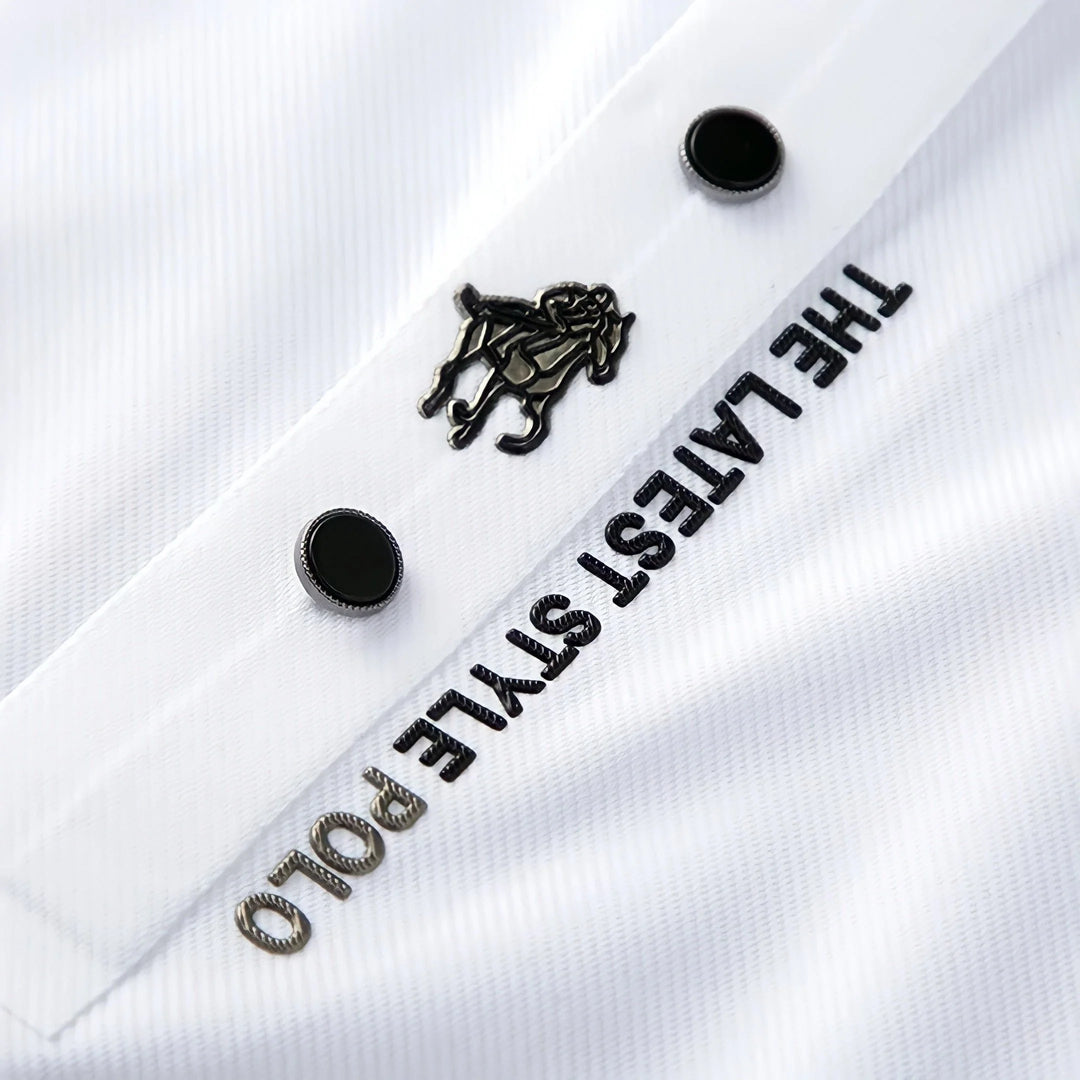 Casual men's polo shirt with classic collar and comfortable drape