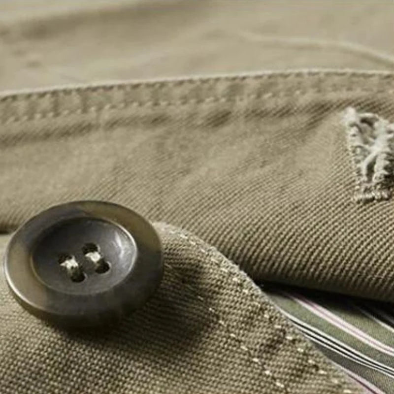Back view of men's casual blazer showing tailored seam and shoulder detail