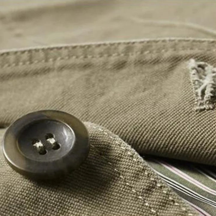 Back view of men's casual blazer showing tailored seam and shoulder detail