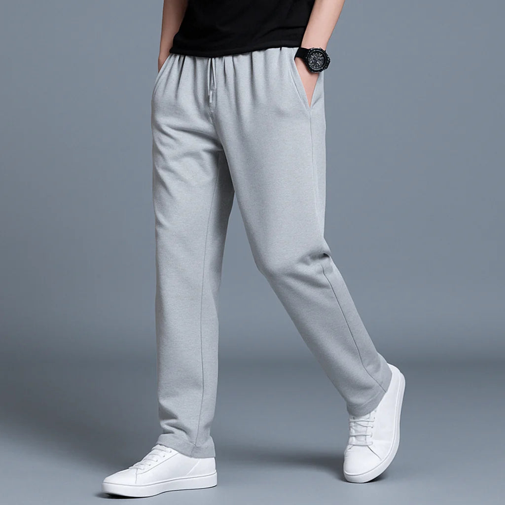Men's black fleece joggers with elasticated cuffs and relaxed fit for casual everyday wear