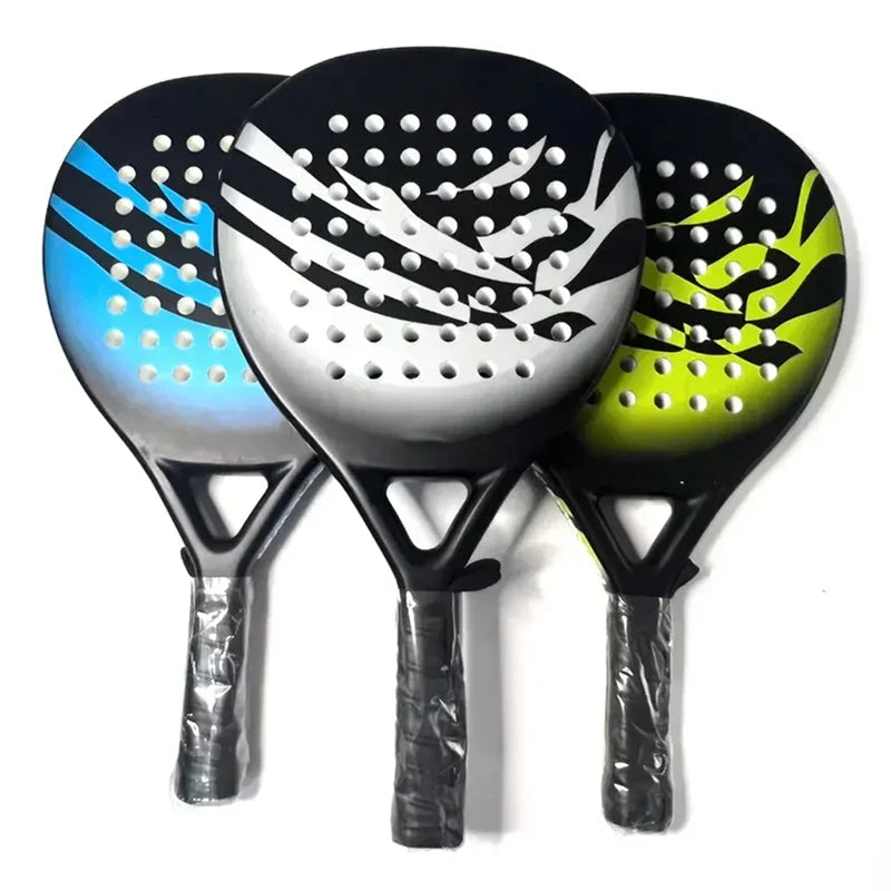 Full view of padel racket and matching protective case for transport and storage