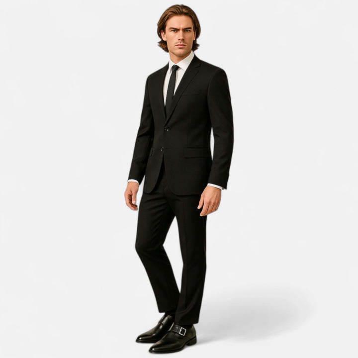 Side profile of men's formal monk strap shoes with single buckle and perforated brogue detail