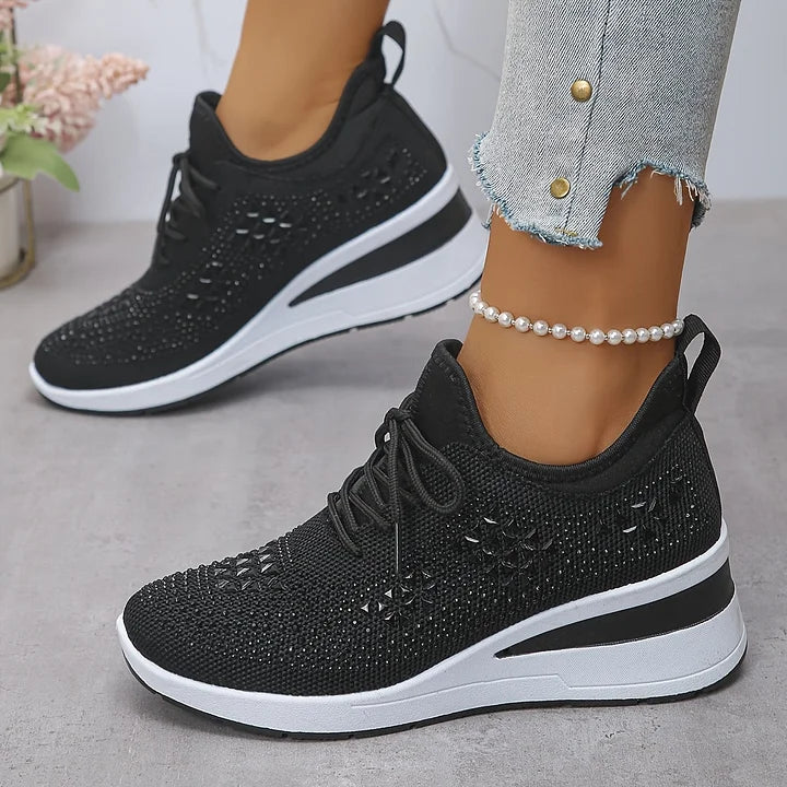 Women's casual trainers with embellished upper and cushioned sole for all-day support