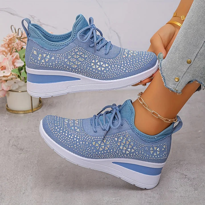 Women's trainers with crystal embellishments and cushioned sole for everyday wear