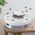 Close-up view of circular fly trap showing ridged channels and central collection compartment design