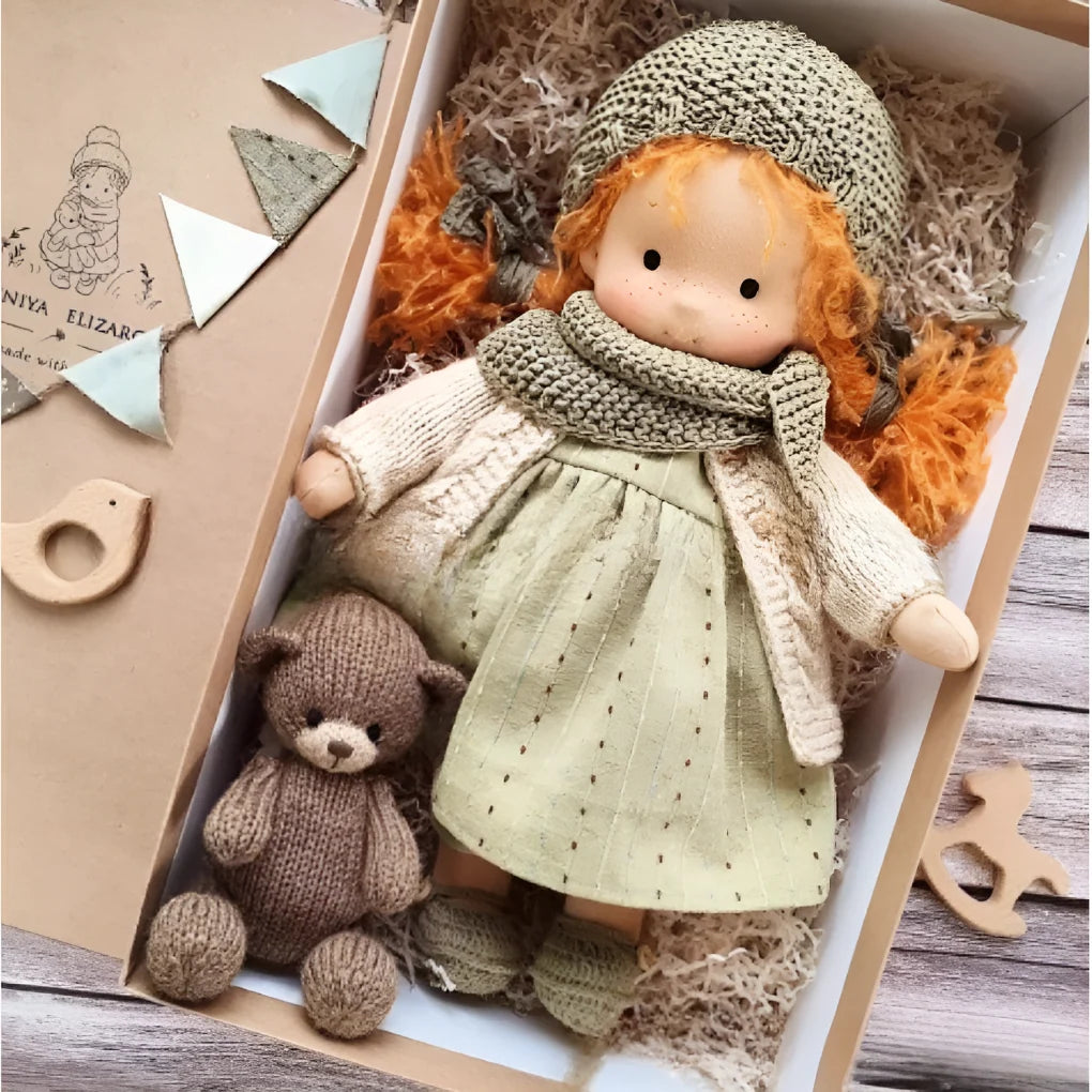 Waldorf doll showing lightweight construction and easy-to-hold design for small hands