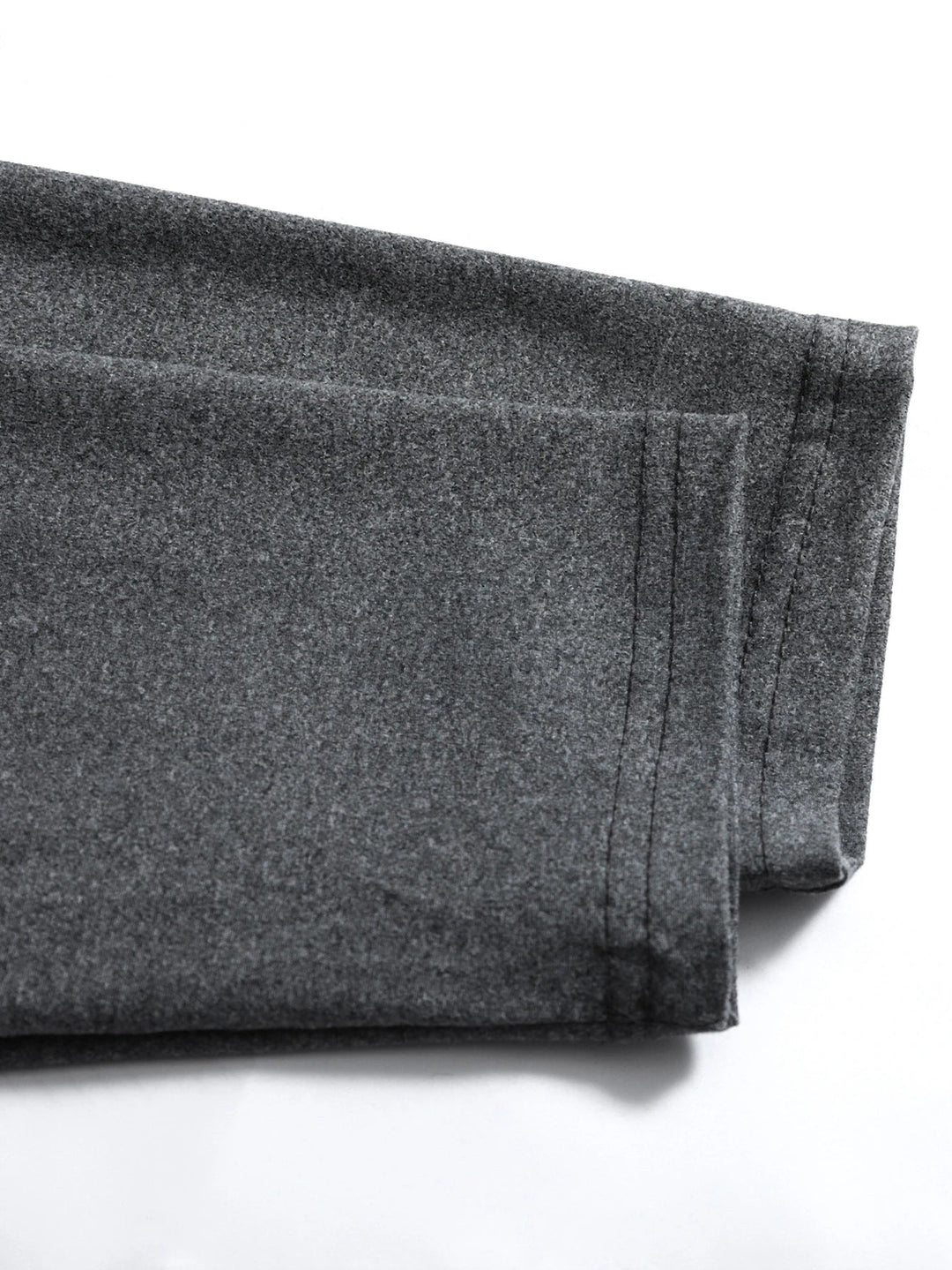 Men's v-neck long sleeve t-shirt styled with casual trousers for everyday wear